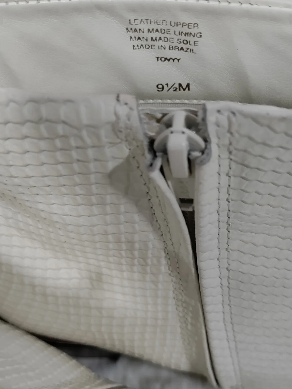 Gianni Bini White Snake-Embossed Leather Ankle Booties-9.5M